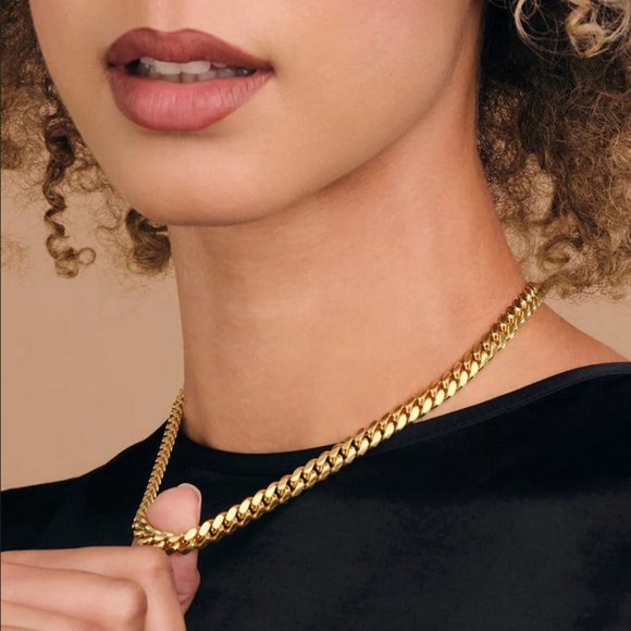 20" Cuban Chain Link 18K Gold Necklace Womens Ladies Fine Jewelry 18 Karat 20in - Picture 7 of 9